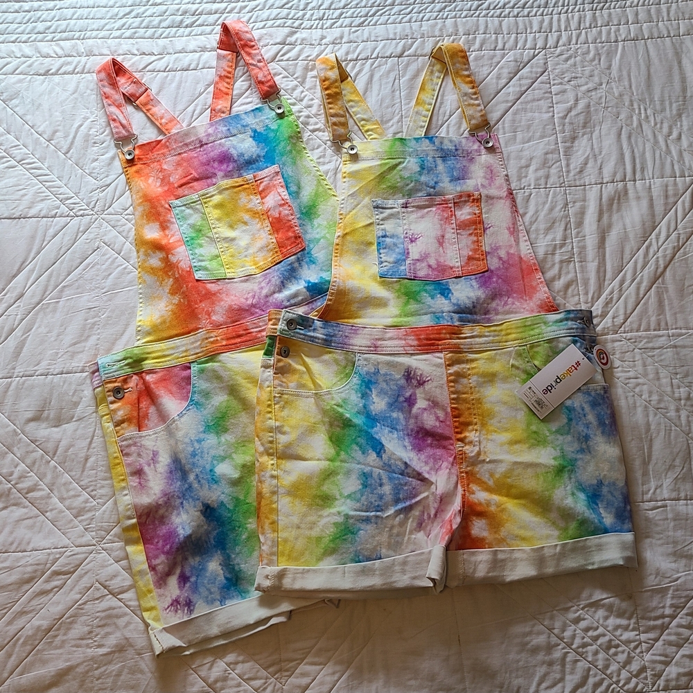 XL and L TARGET Take Pride Tie Dye Shortalls